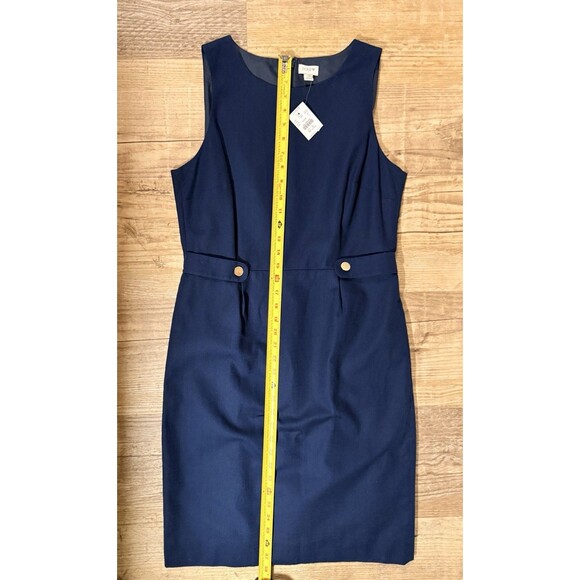 J. Crew Dress Sleeveless Navy Blue Sheath Size 10 NWT - Picture 5 of 7